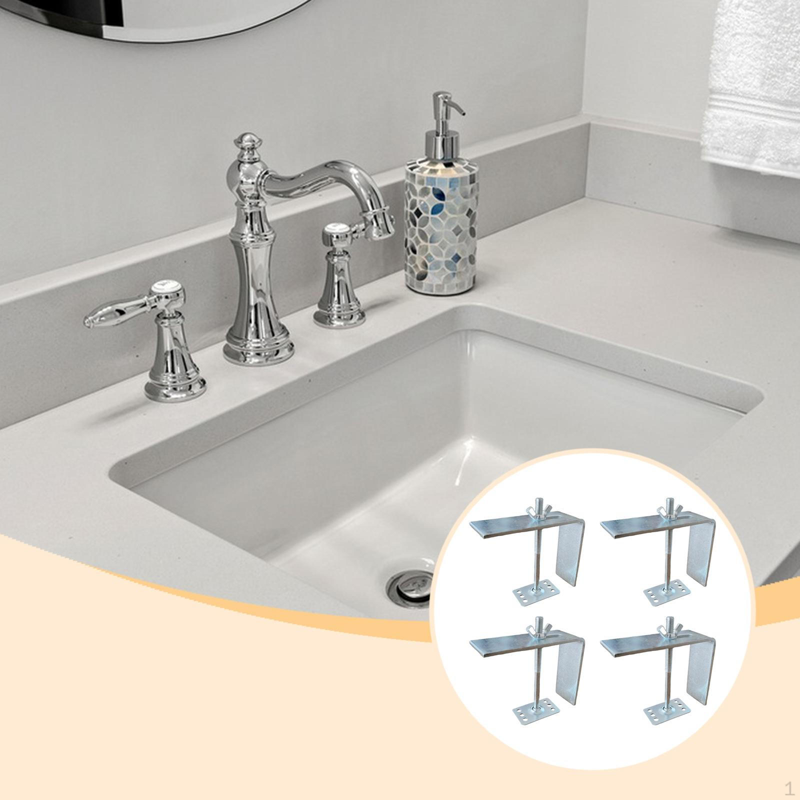 

4Pcs Undermount Sink Support Brackets for Bathroom Countertop Anti Drop
