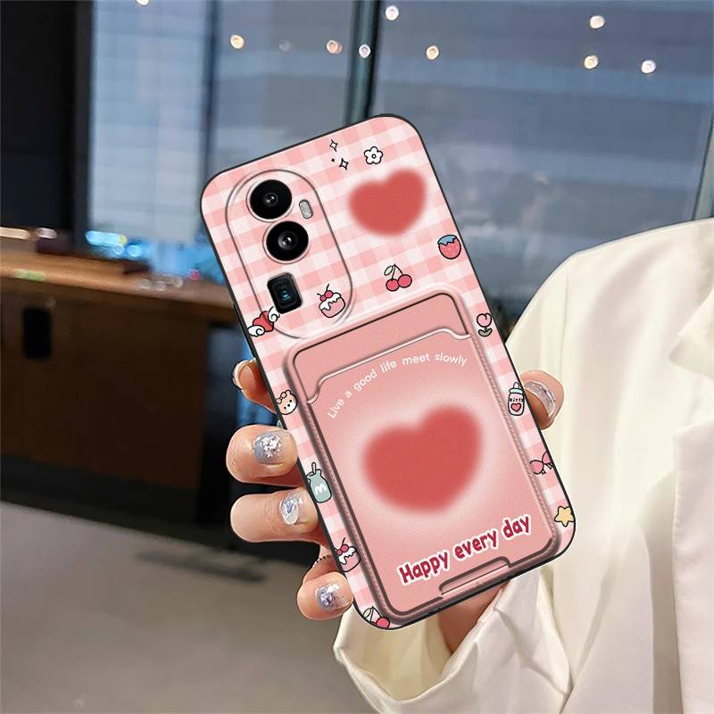 Soft Case Card Bag Phone Case For OPPO Reno10 Shockproof Waterproof TPU Protective Anti-dust Card Slot Cute Card Sleeve