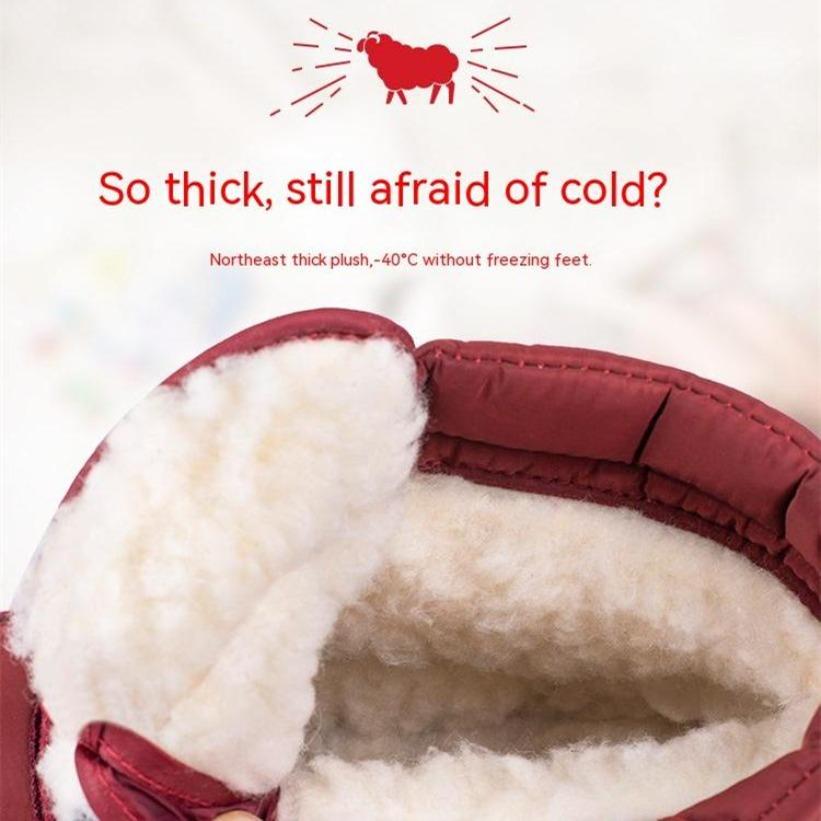 Thickened Middle Aged Elderly Womens Anti Skid Cotton Boots Plush Warm Casual Snow Boots Comfortable Winter