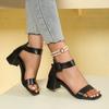 Sandalen für Damen Weite Damen-Sandalen Mode Neues Muster Schlichte Unifarbe Offene Zehen Atmungsaktive Komfortschuhe für Damen