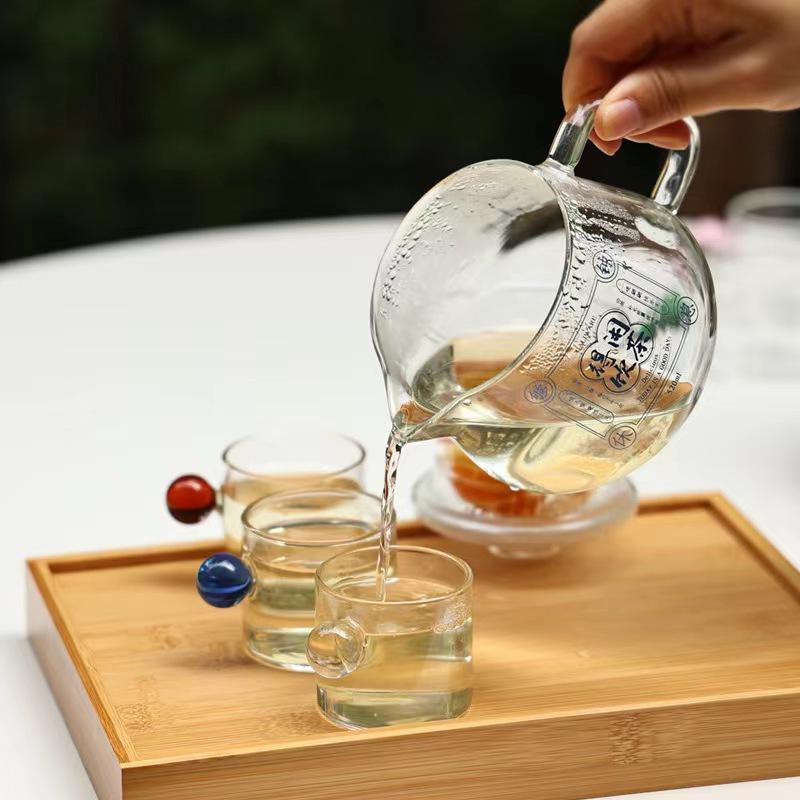 6pcs Espresso Cups with Ball Handle Mini Coffee Cups Heat Resistant Teacup Glass Drinking Mug Drinkware 100ml/3.38oz