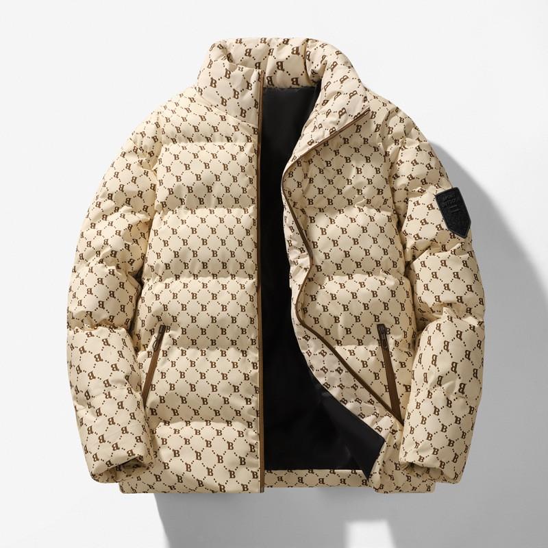 Unisex Thick Winter Cotton Puffer Jacket With Stand Collar Zip Front Casual Streetwear Men Women