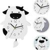 Cartoon Cow Acrylic Swinging Wall Clock - Silent Creative Decor
