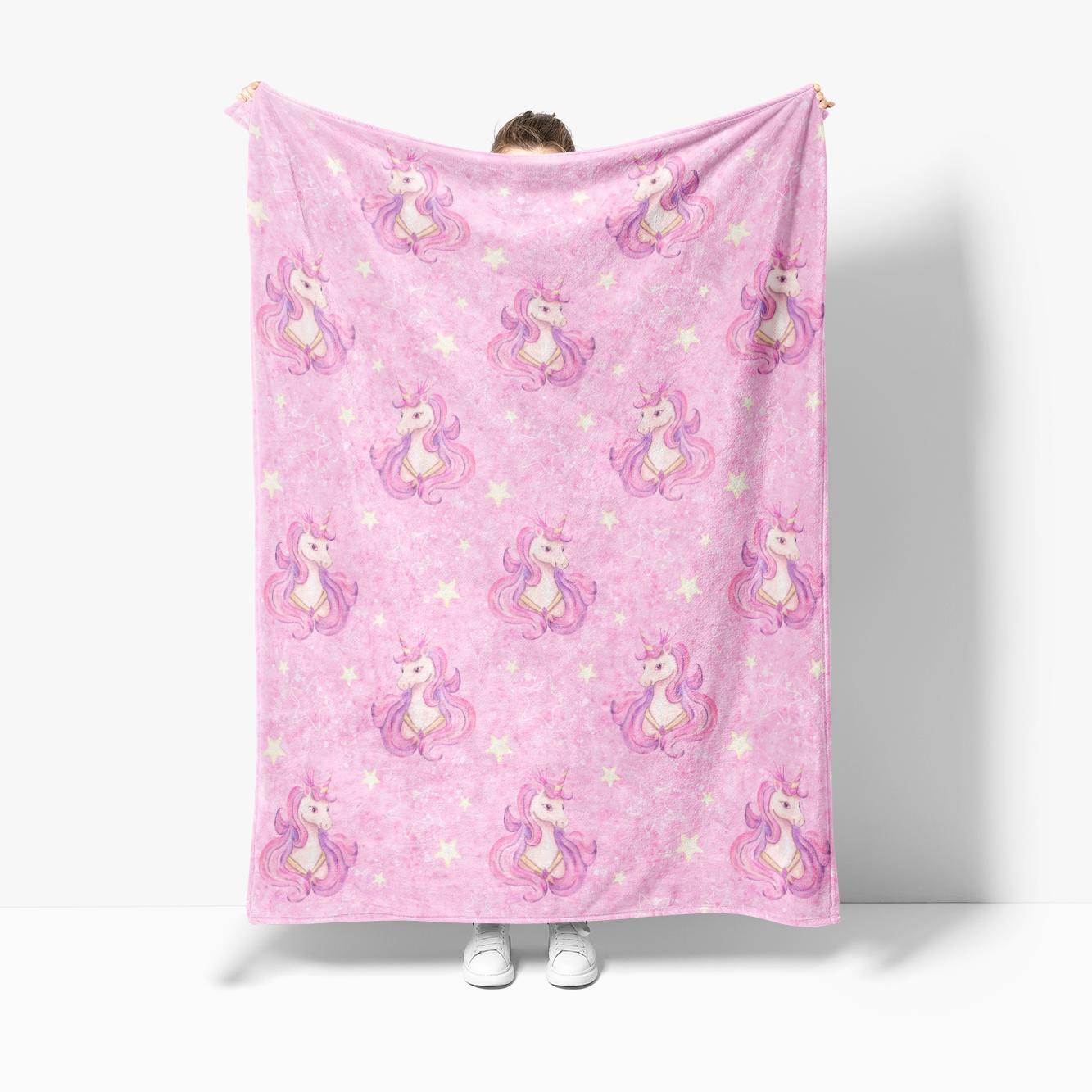 Unicorn Blanket Soft Flannel Blanket Suitable sofa living room office bedroom,Perfect Gift 75x90cm