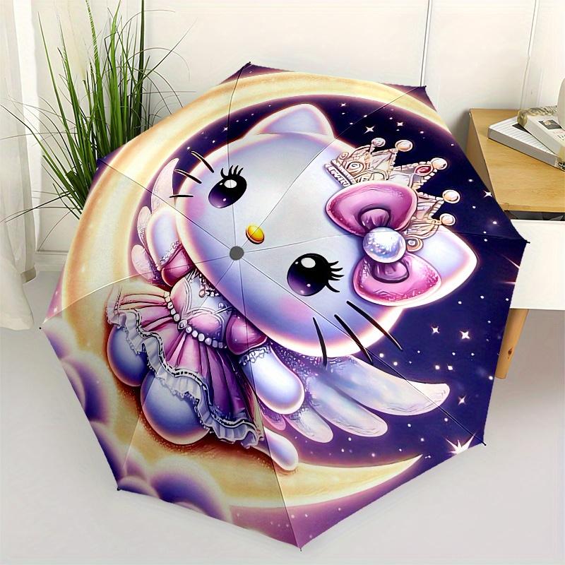 

Kitty,Moonlight Automatic Umbrella-Foldable, Durable 8-Bone Design, Compact and Stylish, Great for Camping, Halloween, Christmas, Mother s D