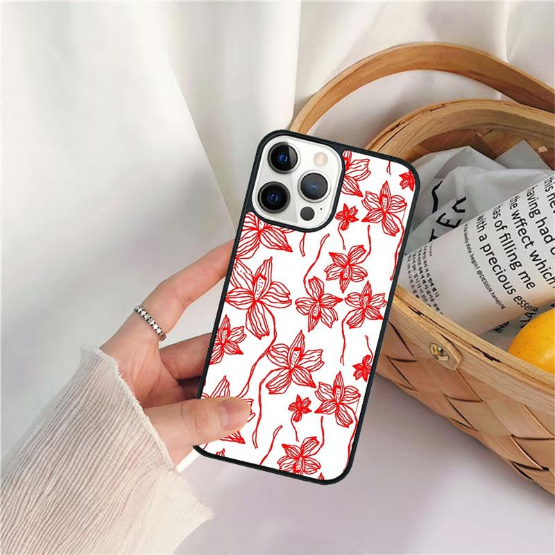Tropical Flowers Phone Case For iPhone 17 Air 16 15 14 11 12 13 Pro  MAX Plus coque Cover Shell