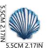 Blue Theme Embroidery Cloth Sticker, Surf Girl Patch Sticker, Wave Hermit Crab Computer Embroidery Label, Shell Chapter Sticker