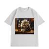 Funny Drunk Cat Graphic T Shirts Men Women Clothing Oversized Cotton Fashion T-shirts Summer  Loose Short Sleeve T-shirt