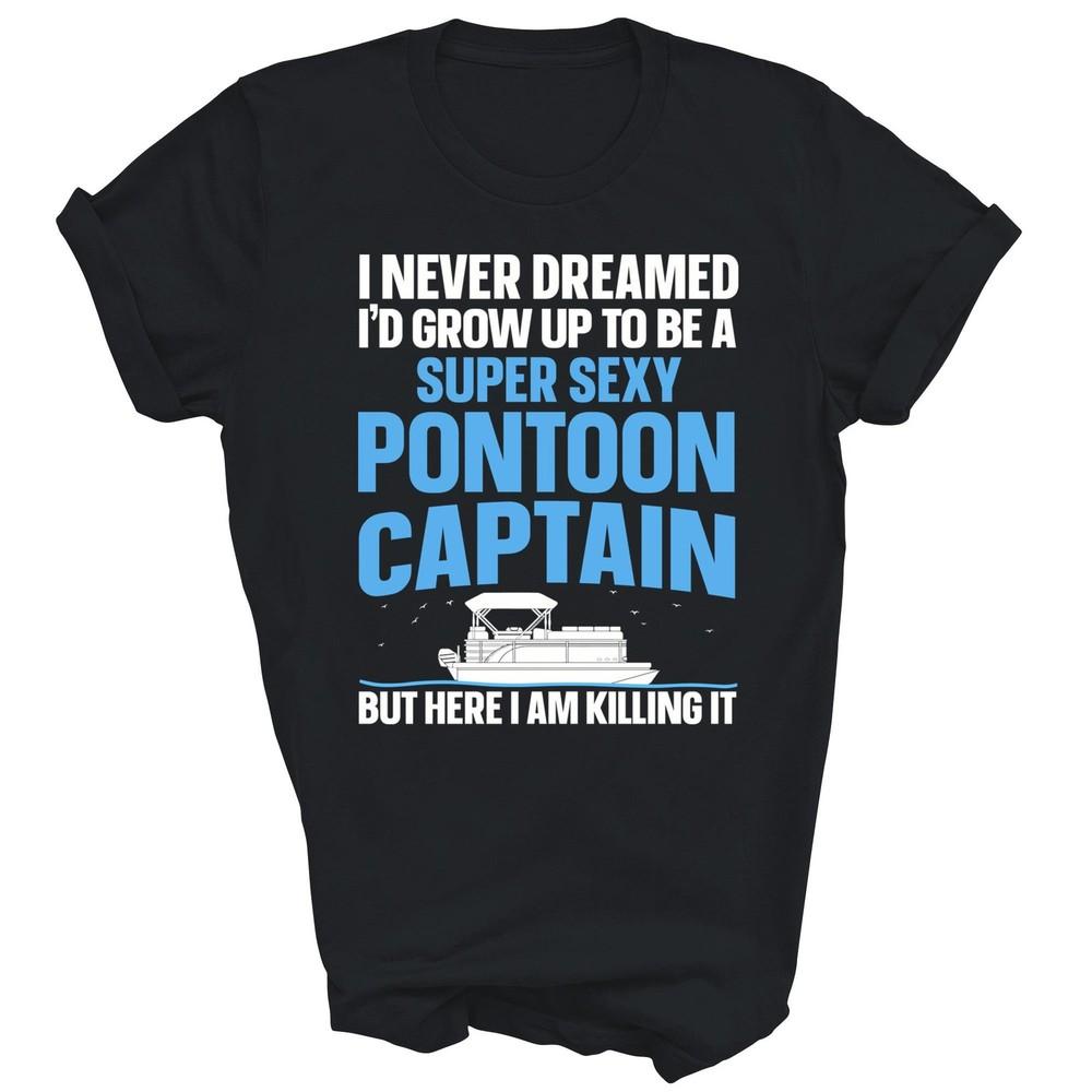 

Cool Pontoon Captain Boat Owners Unisex Shirt Gift L