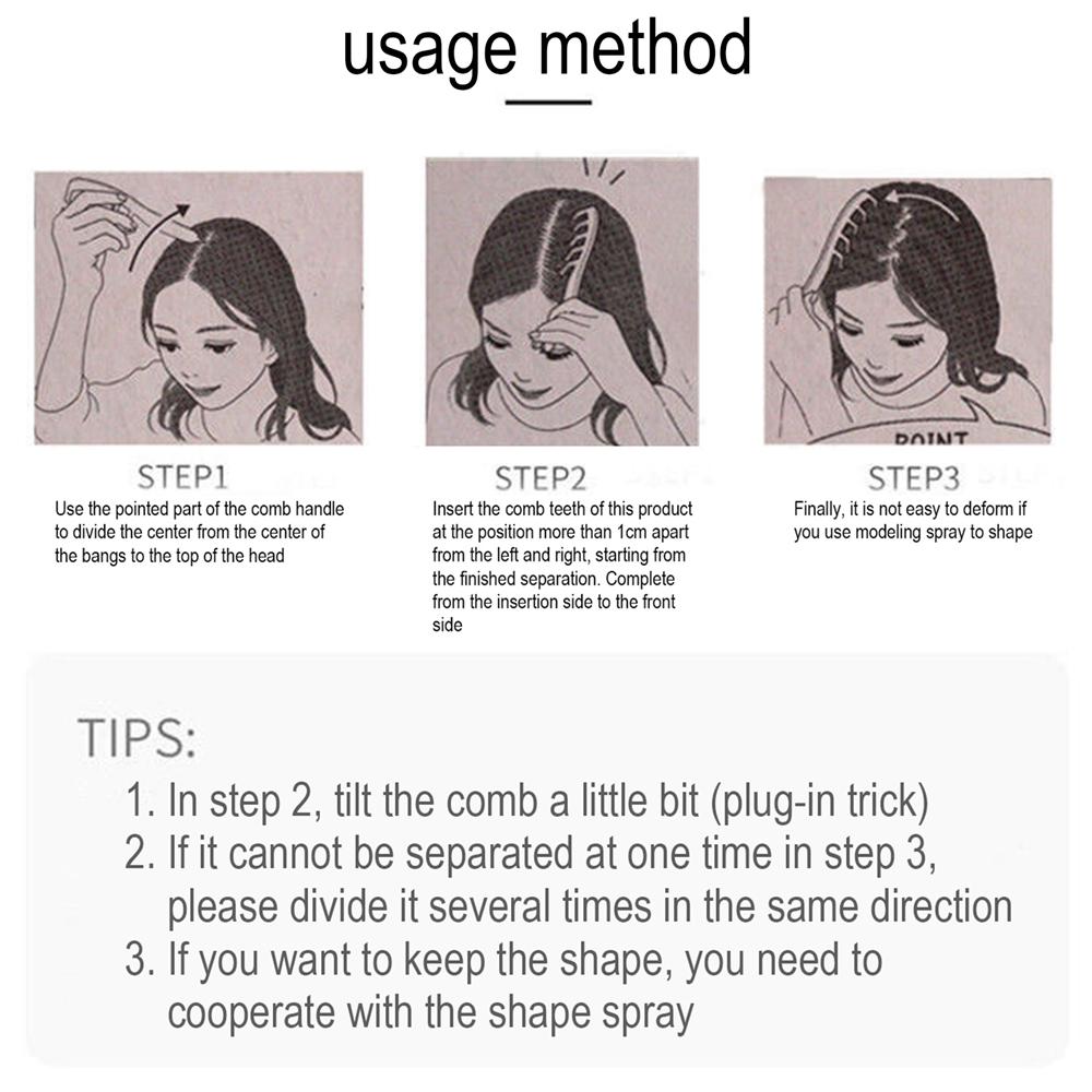 Hair Styling Hair Fluffy Roots Combs Hairline Comb Hair Slit Cover Brush Z Shaped Design Soft Curly Hair Fluffy Hair Comb