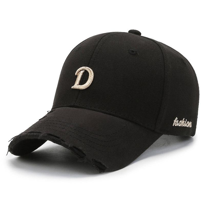 Spring and Autumn Baseball Cap Monochrome Embroidered Alphabet Equestrian Cap Cotton Sunshade Sunscreen Cap Dome Bent Cap