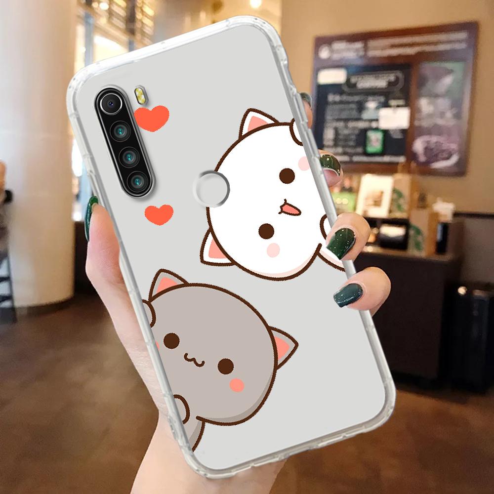 

Чохол для телефону Cute Peach Cat для Xiaomi Redmi Note 7 7A 8 8T 9 9A 9S 10 K30 Pro Ультрапрозорий силіконовий бампер водонепроникний tpu Redmi Note 8T