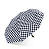 Automatic checkerboard umbrella folding weather and rain vinyl sunscreen umbrella UV protection parasol