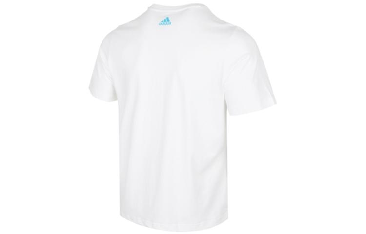Men's Adidas T Shirts Men's White Crew Neck Moderate Straight Fit