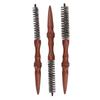 3 Pcs Round Comb for Thin Hair Wooden Handle Hair Styling Spiral Comb Portable Mini Roller Quiff Brush