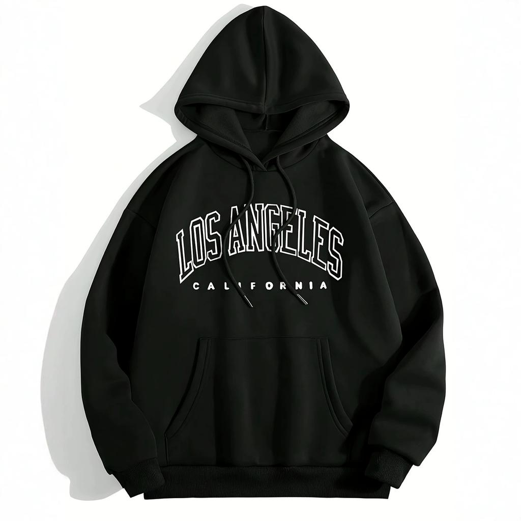 Hooded sweater loose design top letter print jacket sweater loose