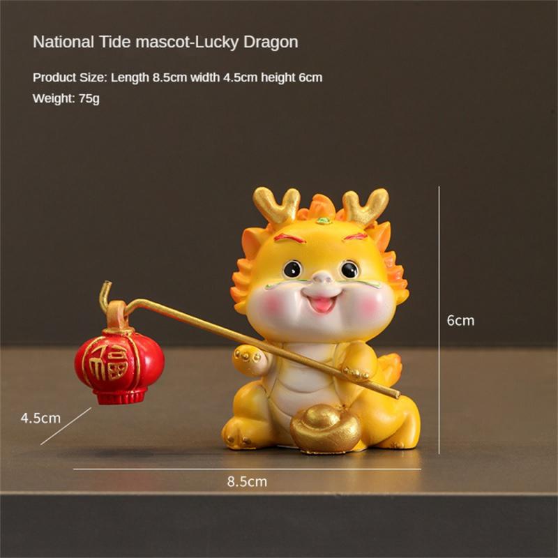 Doll Unique Design Festive Holiday Decoration National Trend Figures Charming Design Eye-catching Dragon Statue Car Ornaments