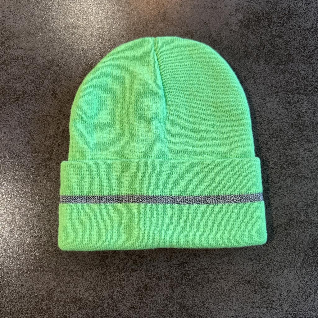 Mens Knitted Hat With Reflective Details For Winter Warmth Stylish Cold Weather Headgear