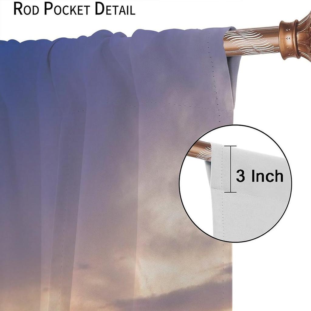 Modern Curtains, New York City Skyline with A Skyscrapers At The Night with Sunset American Urban Li for Living Rooms and Bedrooms Drapes 2 Panels