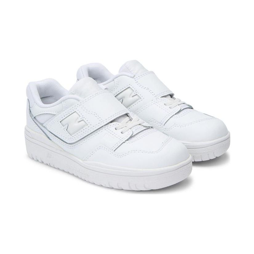 New Balance Nb 550 Bungee Lace With Top Strap Comfortable Shock Absorbing Durable Low Top Casual Shoes Kids sneaker White PHB550WW