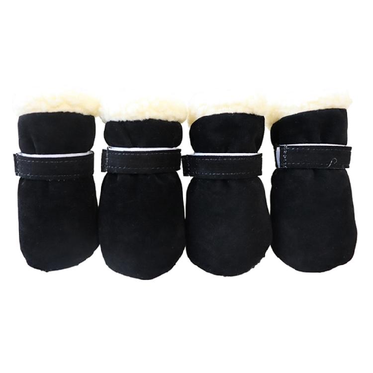 4pc Thick Warm Windproof Winter Pet Dog Shoes Anti-slip Snow Booties Footwear