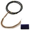 Kyoto Butsudan Hayashi Buddhist Prayer Beads, Rinzai Sect, Ebony with Tiger's Eye (Men's), Formal, Authentic Style [Prayer Beads Bag Set] SM-079,