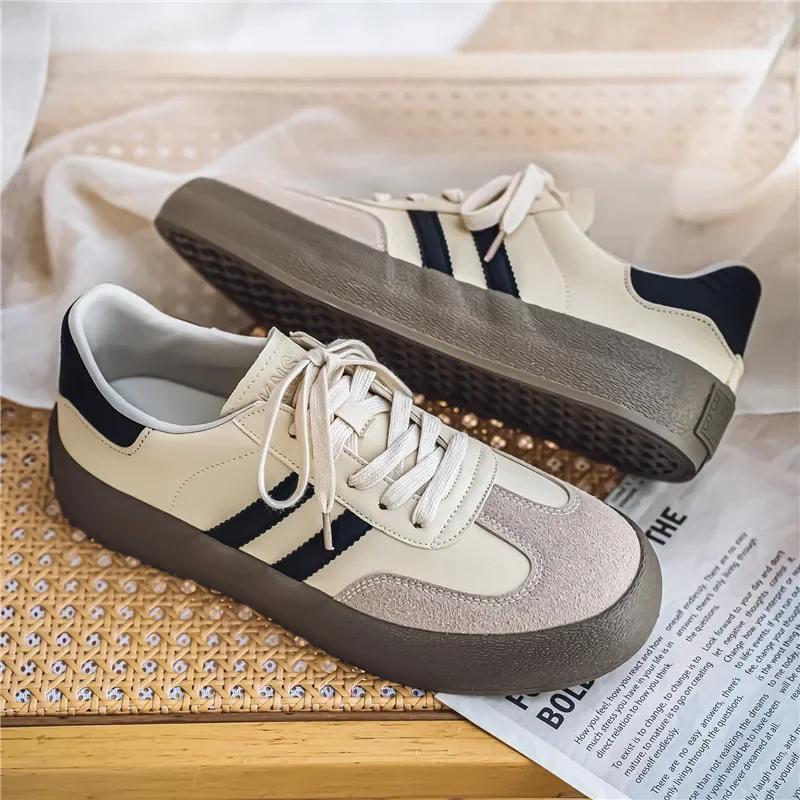 Men's Trendy Popular Leisure Shoes Versatile Soft Leather for Men Sneakers Man Low-top