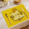 Yellow Minimalist Placemat Linen Insulation No Wash Placemat Heat-resistant Tableware Thermal Insulation Tablecloth