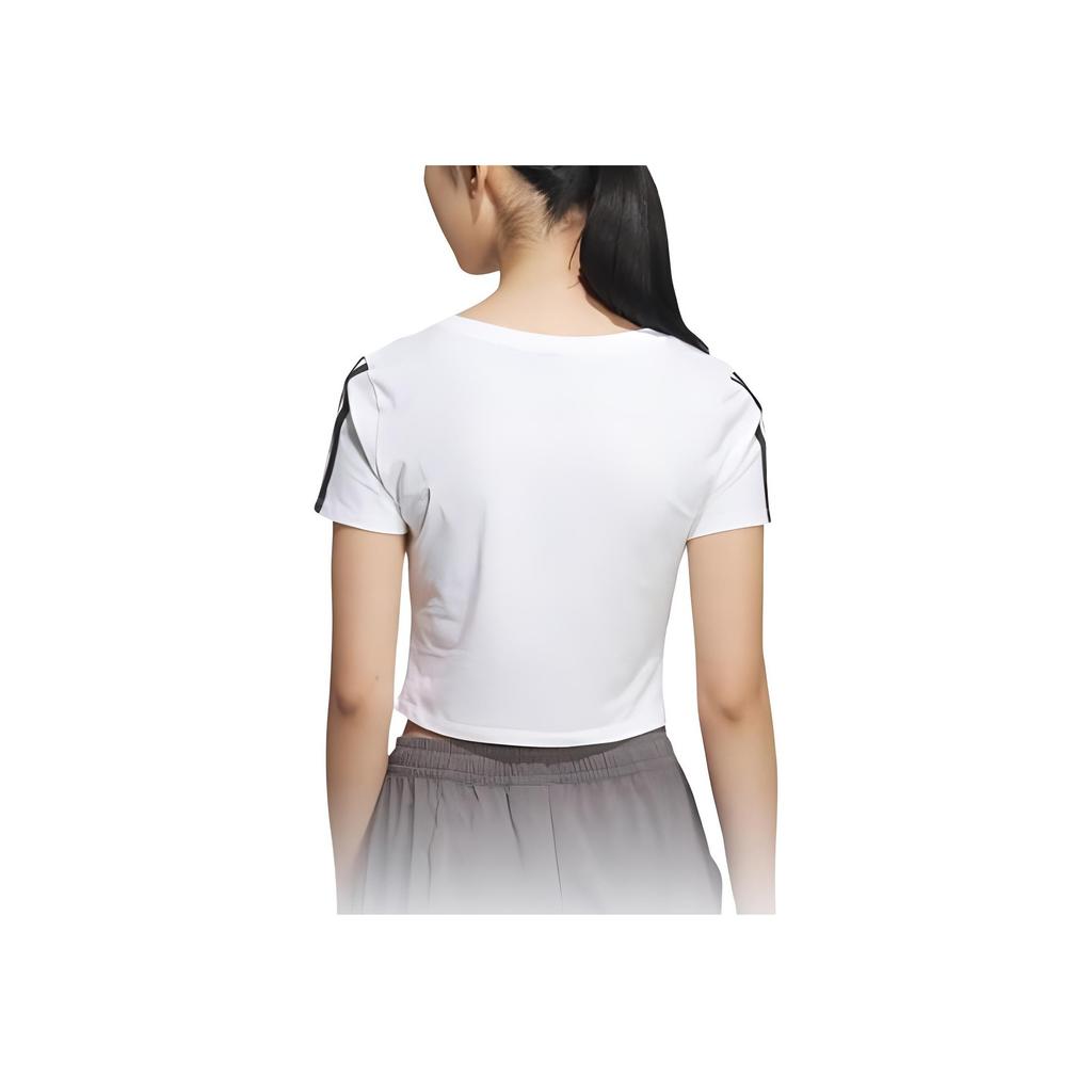 Adidas SS25 Fashion Comfortable Round Neck Short Sleeve T-Shirt Women T-Shirts White JZ2313