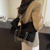 Suede Solid Color Tote Bag Large Capacity Buckle Versatile Fashion Crossbody Bag Soft Fashion Simple Women Handbag MIT