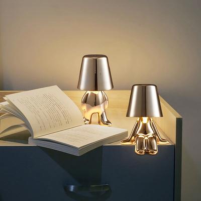 Scandinavian Electroplated LED Table Lamp Cafe Thinker Small Golden Man Table Lamp Home Decoration Night Light Holiday Gift
