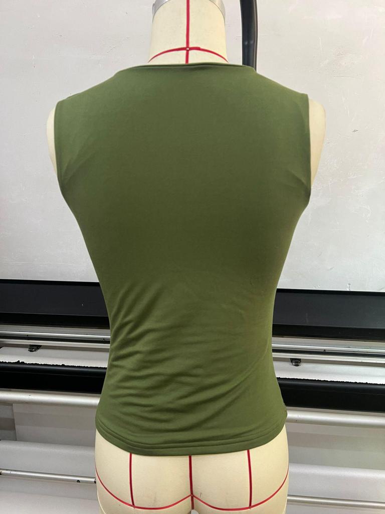 2026 European & American Women's Summer Square Neck Sleeveless Vest T-shirt - Comfortable Casual Top