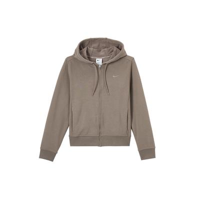 Sweat-shirt à capuche à manches longues et logo uni, marron, pour femme, FB5199-233