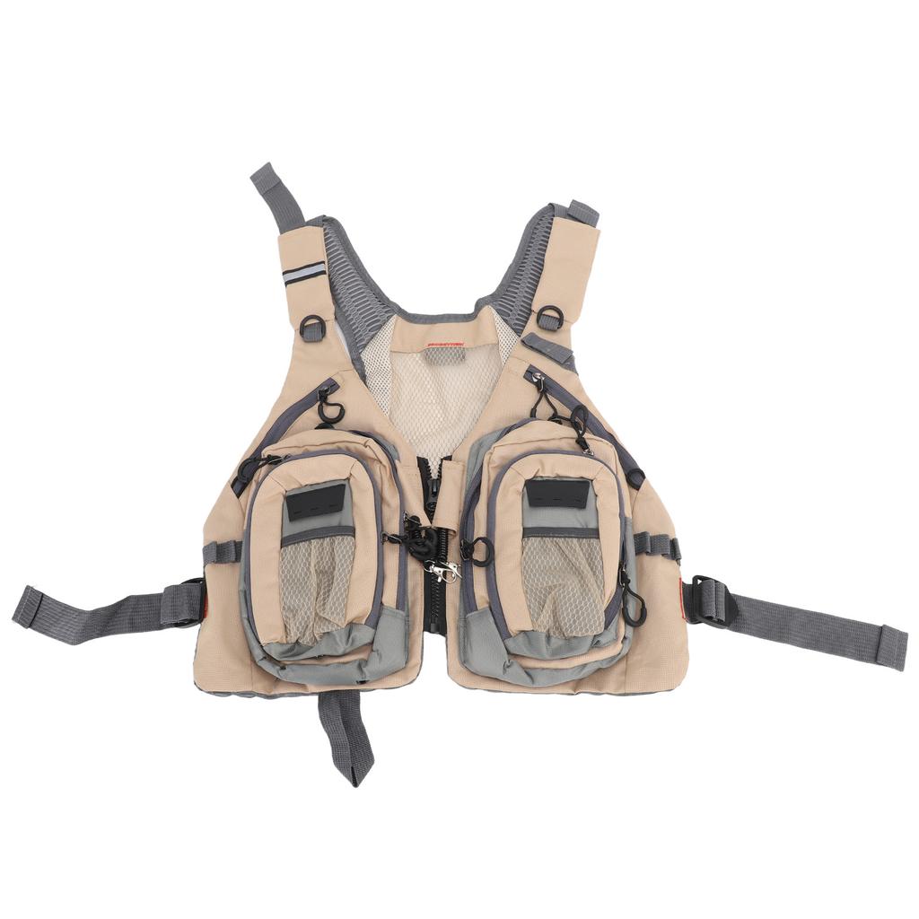 Fly Fishing Vest Multi Pocket Comfortable Breathable Adjustable Portable Reflective Stripes Fishing