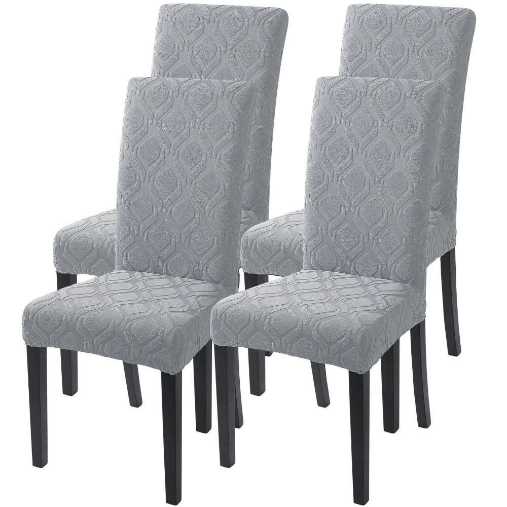 Elastische Jacquard-Stuhlhusse für Esszimmer Dicke staubdichte Stuhlhusse Überwurf für Esszimmer Küche Hotel Hochzeitsbankett
