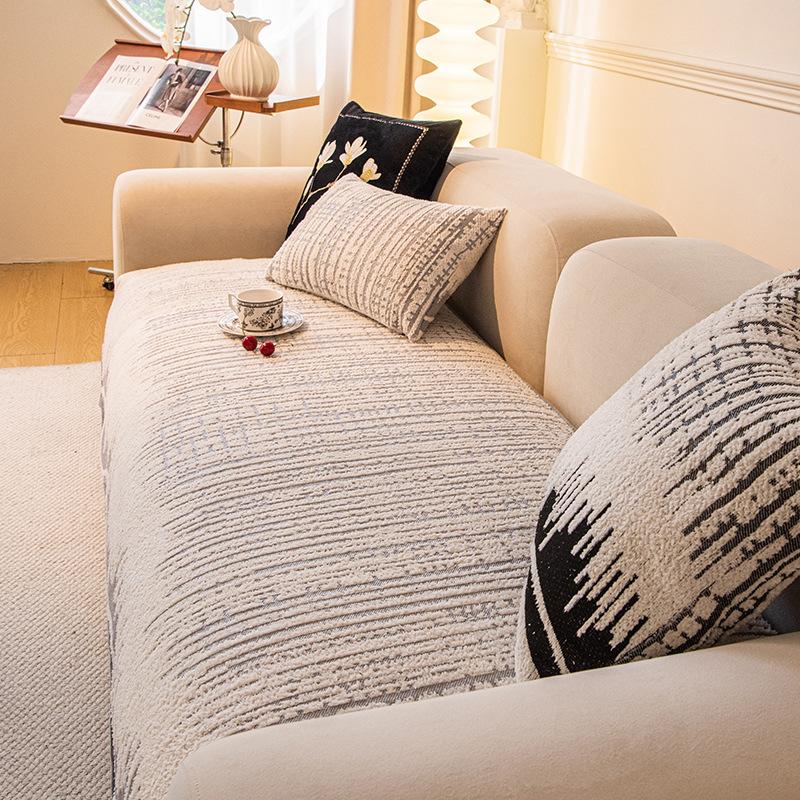 Living Room Sofa Cushion Universal In All Seasons, Simple Holiday Chenier Sofa Cover Blanket Backrest Armrest Towel Autumn And Winter