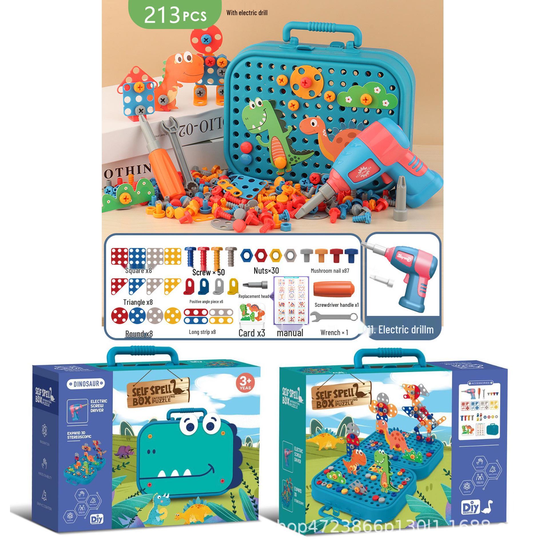 Kids Electric Drill Building Block Set & DIY Toolbox