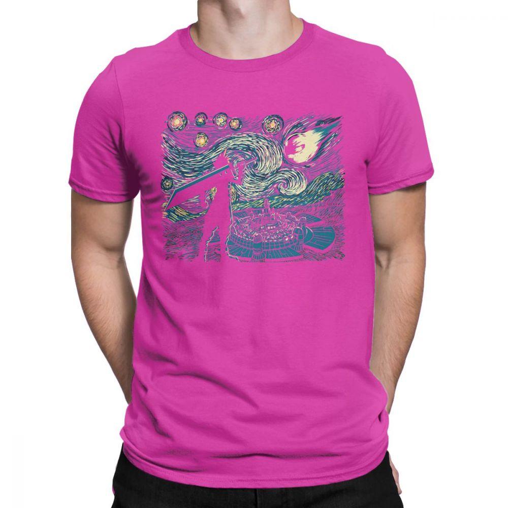 Men Starry Fantasy Van Gogh Final Fantasy T Shirts Portrait Vincent Pop Art Game Cotton Funny Short Sleeve Tees Gift T-Shirts