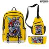 Favored Distinctive Metal Family Anime 3D Design 3pcs/Set Learner Bags Everyday Laptop Everyday Backpack Sling Carry Tote Pencil Pouch