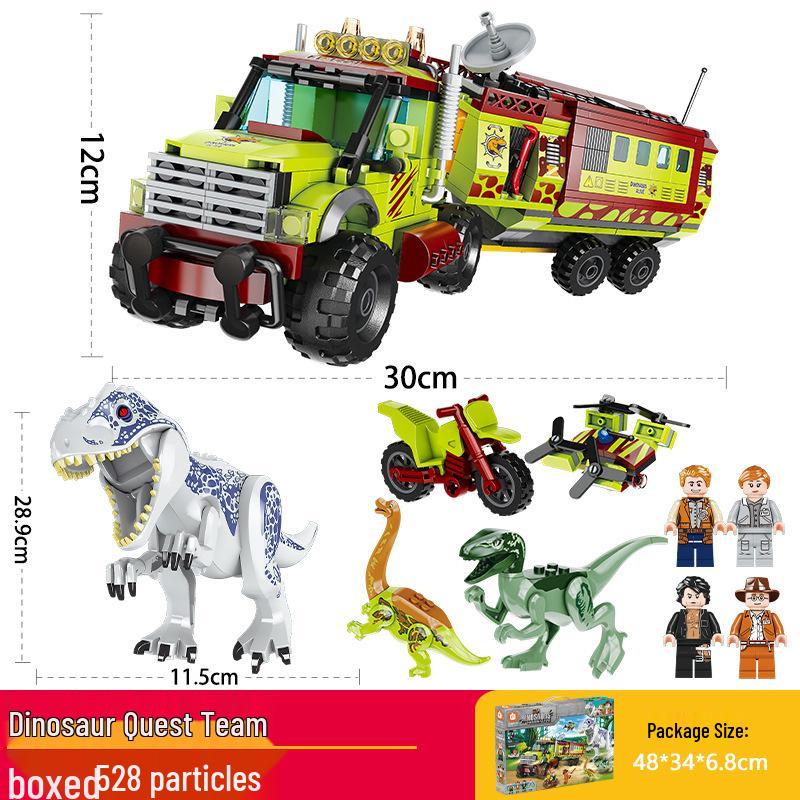 Children's Educational Dinosaur Escape Ship Toy - Carcharodontosaurus Building Blocks Gift for Boys