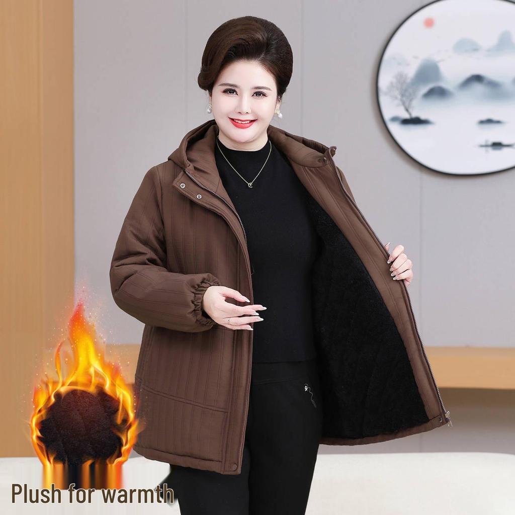 Cozy Fleece-Lined Winter Jacket for Elderly Women