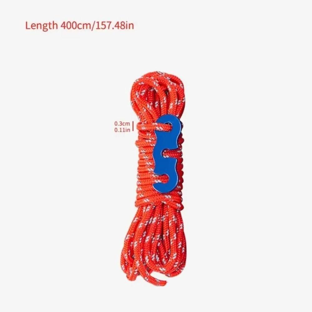 4Pcs Reinforced Reflective Camping Ropes with Buckles Windproof Rope Guy Lines Camping Accessories