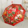 Floral Harmony In Red Automatic Umbrella Folding Umbrella with 8 Ribs Sturdy Construction Travel Essential Compact Folding Umbrella