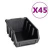 Kit de rangement - vidaXL - 96 bacs - Rouge/noir - Plastique - Charge 2 kg par boîte