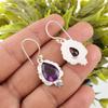 Amethyst Edelstein Schmuck, Handgefertigte Silber Ohrringe, Wunderschöne 925 Massiv Sterling Silber Ohrringe, Zartes Geschenk für Frauen