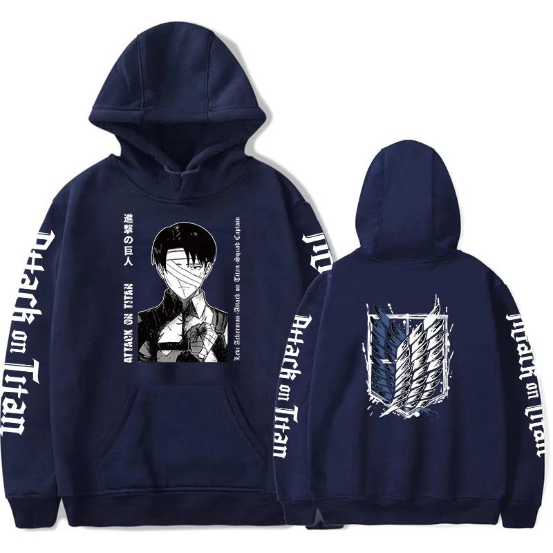 Newest Anime Hoodies Autumn Fleece Attack On Titan Couple Clothing Harajuku Pullovers Sweatshirts Levi Ackerman Tops Coat