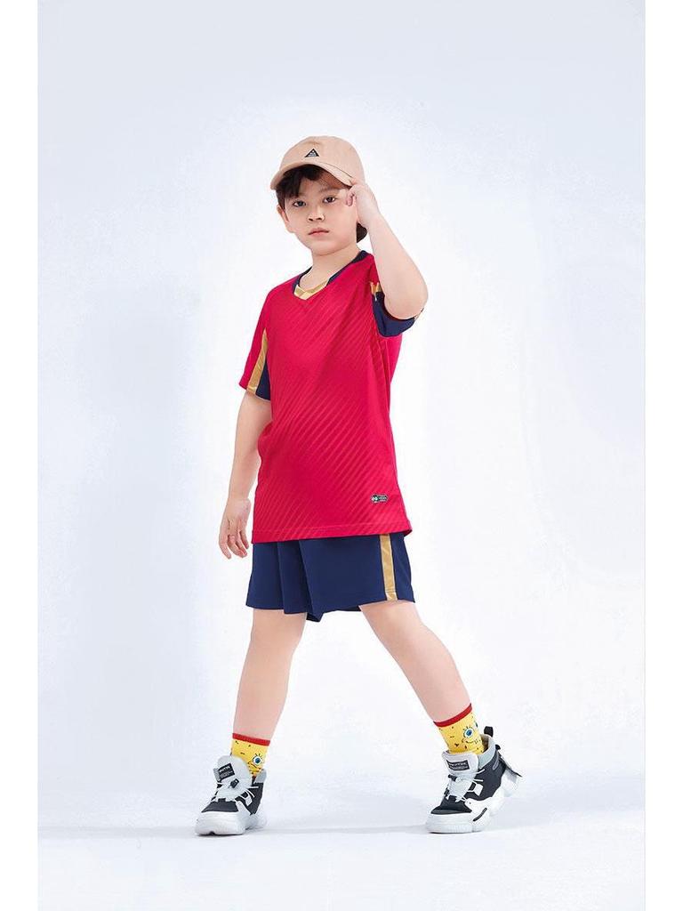 Unisex bedruckter Fußballteam-Trainingsanzug - für Erwachsene & Kinder, kurzärmelig, atmungsaktives Material