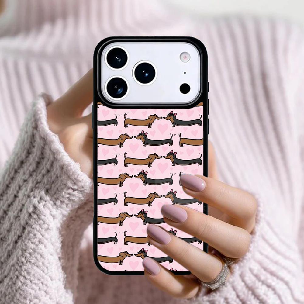 Cute Dachshund Dog Phone Case For Apple iPhone 17 Air 16E 15 14 Plus 13 12 11 Pro Max Mini Funda Cover