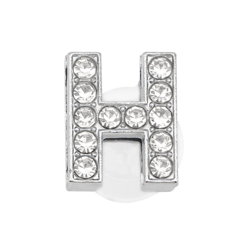 1PC Shoe Charms Glitter Rhinestone Letter Crystal Alphabet Shoes Charm Decorations Jewelry Slider Bracelet Wristbands Accessorie