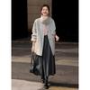 XWI Women's Detachable Scarf Double-Faced Wool Coat